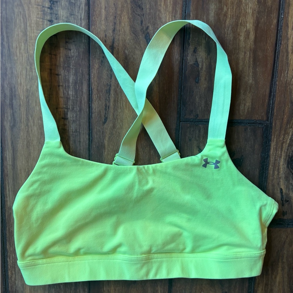 Under Armour Highlighter Yellow Cross-Back Sports Bra
